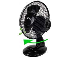 Tischventilator Ø23 cm 25 Watt | Ventilator | Rotation zuschaltbar | oszillierend | leiser Betrieb | Luftkühler | Windmaschine | geeignet für Büro, Schlafzimmer, Wohnzimmer |