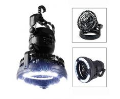 Multi-Funktions Lampe, Miya LED-Taschenlampe Deckenventilator 2-in-1 Tragbare Campinglaterne für Spaziergänge im Freien, Angeltouren und Outdoor-Überlebenszelt, Klettern (Weißes Licht)