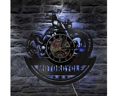 swt romantische ozeanwelle led nachtlicht produkte motorrad fan antike schallplatte wanduhr garage werkstatt wandkunst dekoration wandleuchte biker club männer höhle motorrad uhr 3 lichter chro