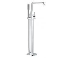 GROHE Essence Wannenarmatur für die Bodenmontage mit GROHE Euphoria Cosmopolitan Stick Handbrause, Schwenkbereich wählbar 0° / 150° / 360°, AquaGuide 23491001
