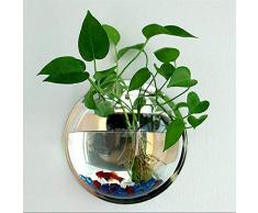 LXDDP Spiegelwand Fischwandbehangschale Klare Acrylvase Blumenpflanzentopf Aquarium für Sukkulenten Umweltgesundheit