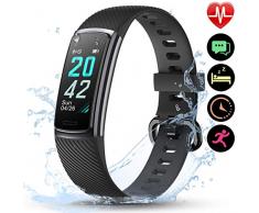 LETSCOM Unisex-Adult ID152 Fitness Tracker, Black, M