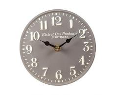 Tischuhr Metall Grau Nostalgie Vintage Uhr Ø 15cm Antikuhr Shabby