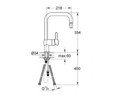 GROHE Flair Einhand-Spültischbatterie, U-Auslauf, herausziehbare Spülbrause 32455000