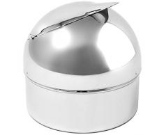 com-four® Aschenbecher mit Klappfunktion, verschließbarer Klappaschenbecher aus verchromten Metall, Ascher mit Deckel für den Innen- und Außenbereich