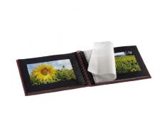 Hama Fotoalbum Fine Art, 50 schwarze Seiten, 25 Blatt, Spiralalbum 24 x 17 cm, mit Ausschnitt für Bildeinschub, bordeaux