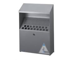 Durable 333423 Wandascher Metall mit Überdach, 4 Liter, silber