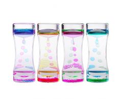 OUNONA 4pcs FL¨¹ssige Sanduhr Liquid Timer Stundenglas Kinder f¨¹r Zeitgef¨¹HL Sinneswahrnehmung Lernen Spielzeug Geschenk Tischdeko