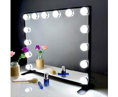 BEAUTME beleuchtete Schminkspiegel mit 14 * 1W Dimmbare LED-Lampen und Touch Control Hollywood-Stil Make-up Kosmetikspiegel mit Lichtern,Aluminiumrahmen Schmuck Verpackungsmaterial samt Rückenplatte