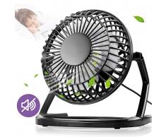 USB Ventilator, Mture USB Mini Ventilator Tischventilator Desktop Lüfter mit An/Aus-Schalter 360 Grad Drehung Personal Fan für zu Hause, Büro - Schwarz