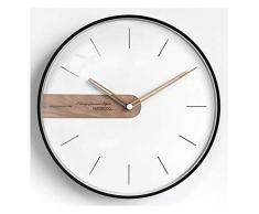 HTL Praktische Wandpendeluhr Stille Wanduhr, Nicht Ticking Schlafzimmer Küche Büro Metall Black Border Glasuhr Wanduhr,B,14In