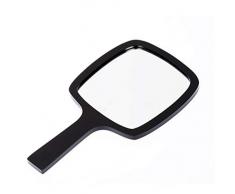 LASISZ Mini Spiegel quadratische Form Mädchen Mini doppelseitig tragbare Spiegel Tasche Make-up doppelseitige Kosmetikspiegel, schwarzer Spiegel