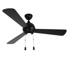 Lucci air Bordono Deckenventilator mit Deckenbeleuchtung, Metallgehäuse, inkl. GX53 LED Leuchtmittel, 66 W, Schwarz, 122 cm Durchmesser