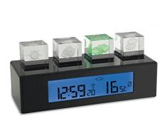 TFA Dostmann Crystal Cube Funk-Wetterstation, mit 3D-Anzeige, Außentemperatur, Innentemperatur, Höchst- und Tiefwerte, mit Funkuhr