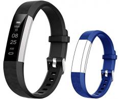 BIGGERFIVE Fitness Armband für Kinder, Schrittzähler Uhr Fitness Tracker mit Kalorienzähler und Schlafmonitor, Wasserdicht Aktivitätstracker Armbanduhr mit Vibration Wecker (Schwarz Blau)