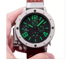 GFDSA Chronograph Stoppuhr Herren U Chronometer U42 Chimäre Silber Titan Matt Kuhleder Bootsuhr Limited 42mm Silbergrün