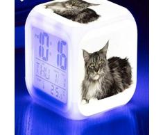 shiyueNB 7 Farbe Blitz Digitaluhren Haustiere Katze LED Wecker LCD Uhr Schiff Tiere reloj despertador Seed Reveil