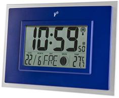 Zeit-Bar Funkwanduhr / -tischuhr + Temperatur/Mondphase, LAUTLOS