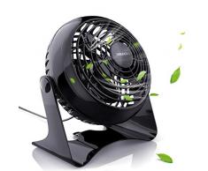 VGUARD 6 Zoll USB Ventilator, Mini Ventilator Tischventilator Neigbar USB Ventilator Leisem Kraftvoll Tragbarer Lüfter für PC MAC Notebook, Büro zu Hause Schule