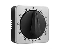 Küchentimer Eieruhren 60 Minute Timing mit 80dB Alarm Sound Magnetic Countdown Timer Home Backen Kochen Steaming Manual Timer Edelstahl Gesicht Mechanische Timer KeeQii