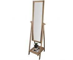 Multistore 2002 Standspiegel mit Ablage 52x48x174cm Holz Ganzkörperspiegel Ankleidespiegel Garderobenspiegel Flurspiegel