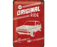 Nostalgic-Art Volkswagen Retro Blechschild - VW Golf - The Original Ride, Blechschild als Vintage VW Bus Geschenk-Idee, zur Dekoration, 20 x 30 cm