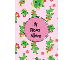 My Sticker Album: Blank Sticker Album for Kids | Design: cute pink cactus DIN A4 Format with 40 pages for Girls and Boys | Permanent Sticker Collection Book | No Silicone Paper