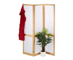 Relaxdays Paravent 3-teilig, Faltbarer Raumtrenner mit Sichtschutz, Bambus & Kunststoff, HxBxT 180 x 135 x 1,5 cm, Natur, 1 Stück