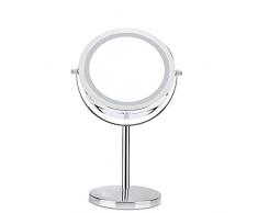 YJM Vergrößerter Schminkspiegel mit LED-Licht 360 LED-Drehspiegel