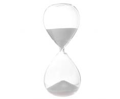 IMIKEYA Sanduhr Sanduhr Transparent Glas 30 Minuten Sand Uhr Geburtstagsgeschenke Tisch Desktop Ornament für Schlafsäle Cafe Office Home (Weiß)