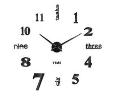 SOLEDI Wanduhr Mit 3D Visuelle Aufkleber DIY Wanduhren Mehrweg Geeignet für Dekoration Geschenk Nach Hause, Restaurant, Büro und Hotel