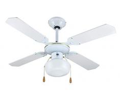 Deckenventilator mit Beleuchtung Zephir ZFS9107B Weiß / Gold mit 4 Holzflügeln Durchmesser 107 cm