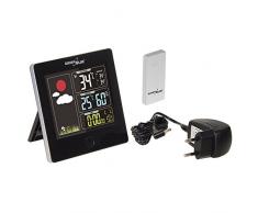 GreenBlue GB521B Funk Wetterstation mit Außensensor Kalender Hygrometer Thermometer DCF Uhr Wecker Batterie und Netzbetrieb Schwarz