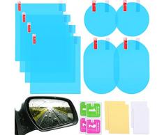 8 Stücke Auto Regen Folie Rückspiegelfolie Anti beschlag Nebel Blendung Regenfest Wasserdicht Spiegelfolie HD Klar Nano Beschichtung Autofolie für Auto Rückspiegel Seitenfenster