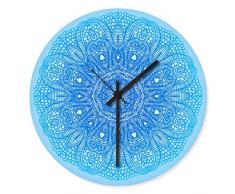 Wandkings Wanduhr mit farbenfrohen Motiven - Wähle ein Motiv - Henna Muster Blau