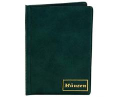 MC.Sammler Münzenalbum Münzalbum Taschenalbum mit 8 Münzhüllen für 108 Diverse Münzen (grün)