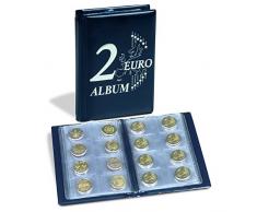 Leuchtturm 350454 Münzalbum Route 2-Euro| Taschenalbum für 48 2€-Münzen | Mit 2 Euro Deckelprägung | blau