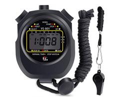 Digital Stoppuhr Sport Timer mit Pfeife Wasserdicht, HICOO Sport Stoppuhr Timer Digital Großbildschirm Stoppuhren für Fitness, Laufen, Basketballtraining