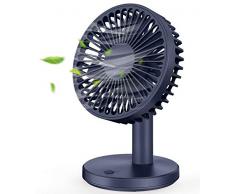 MOSOTECH USB Ventilator, 3 Geschwindigkeiten, 7 Lüfterblätter Design, Sehr Leise Tischventilator für Schlafzimmer, Zuhause, Büro, und im Freien - Blau