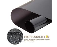 Bilisder Fensterfolie Spiegelfolie Selbstklebend Spiegelfolie Sichtschutz Folie für Fenster UV-Schutz Sonnenschutzfolie Wärmeisolierung (Schwarz, 60x400cm)