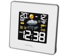 Technoline WS 6440 moderne Wetterstation mit Funkuhr, Temperatur-,Luftfeuchte-, und Luftdruckanzeige inklusive Außensender TX96-TH-TW003, Übertragungsfrequenz 433 MHz, weiß, 14,8 x 5,4 x 13,7 cm