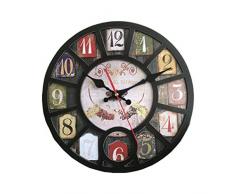 Antike Wanduhr Küchenuhr Stille Schlafzimmer Geräuscharm Wall-Art Landhausstil Shabby Chic Design Wand（40cm
