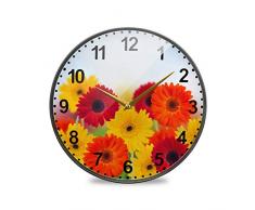 Mnsruu Badezimmer-Wanduhren Garten der Blumen 24,1 cm dekorative Wanduhr tickt nicht leise Küchenuhr, mehrfarbig, 30,5 cm (12 Zoll)