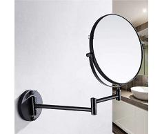 L.BAN 360-Grad-Dreh-Kosmetikspiegel, doppelseitiger Vergrößerungs-Tischspiegel, Vergrößerungs-Kosmetikspiegel, Faltbarer Wandspiegel im Badezimmer, Vier Farben Optional, schwarz-B