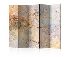 murando Raumteiler Abstrakt Foto Paravent 225x172 cm beidseitig auf Vlies-Leinwand Bedruckt Trennwand Spanische Wand Sichtschutz Raumtrenner Home Office beige Gold grau f-C-0142-z-c