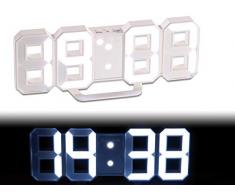 Lunartec LED Wanduhr 3D: Große Digital-LED-Tisch- & Wanduhr, 7 Segmente, dimmbar, Wecker, 21 cm (3D LED Uhr)