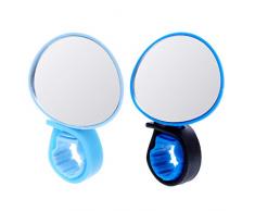 xiuinserty Fahrradspiegel, universal, 360 Grad drehbar, Spiegel, Rückspiegel, Glas für Fahrrad, Fahrrad blau