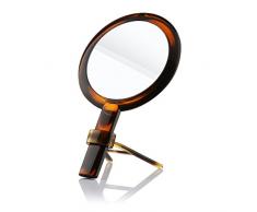 Beautifive Doppelseitiger Handspiegel mit Griff Schminkspiegel Kosmetikspiegel Spiegel mit 1x / 7X Vergrößerung Tischspiegel für Zuhause und Reise Vintage Elegante Bernsteinfarbe