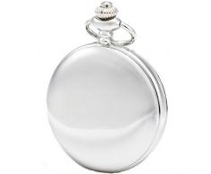 Sewor Modische Quarz-Taschenuhr mit doppelter Kette aus Metall und Leder, Glatte Oberfläche, Muschel-Zifferblatt, Japanisches Quarzuhrwerk