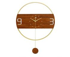 YSDNI Moderne Pendelwanduhr, Kreative HöLzerne Uhren Silent Non-Ticking Home Decorative, für Wohnzimmerdekor, KüChe, Schlafzimmer, Badezimmer